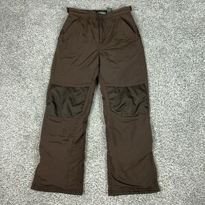 LL Bean Pants Womens 16 Brown Insulated Snow Pants Ski Winter Adjustable Waist
